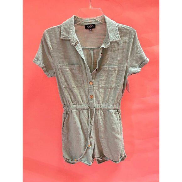 Gigio Pants - GigiO Teal Button Romper Womens Small